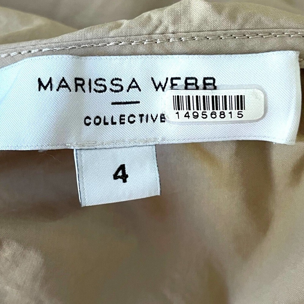 Marissa Webb Collective Khaki Beige Sleeveless Ruffle Wrap Mini Dress Size 4 - Picture 13 of 14